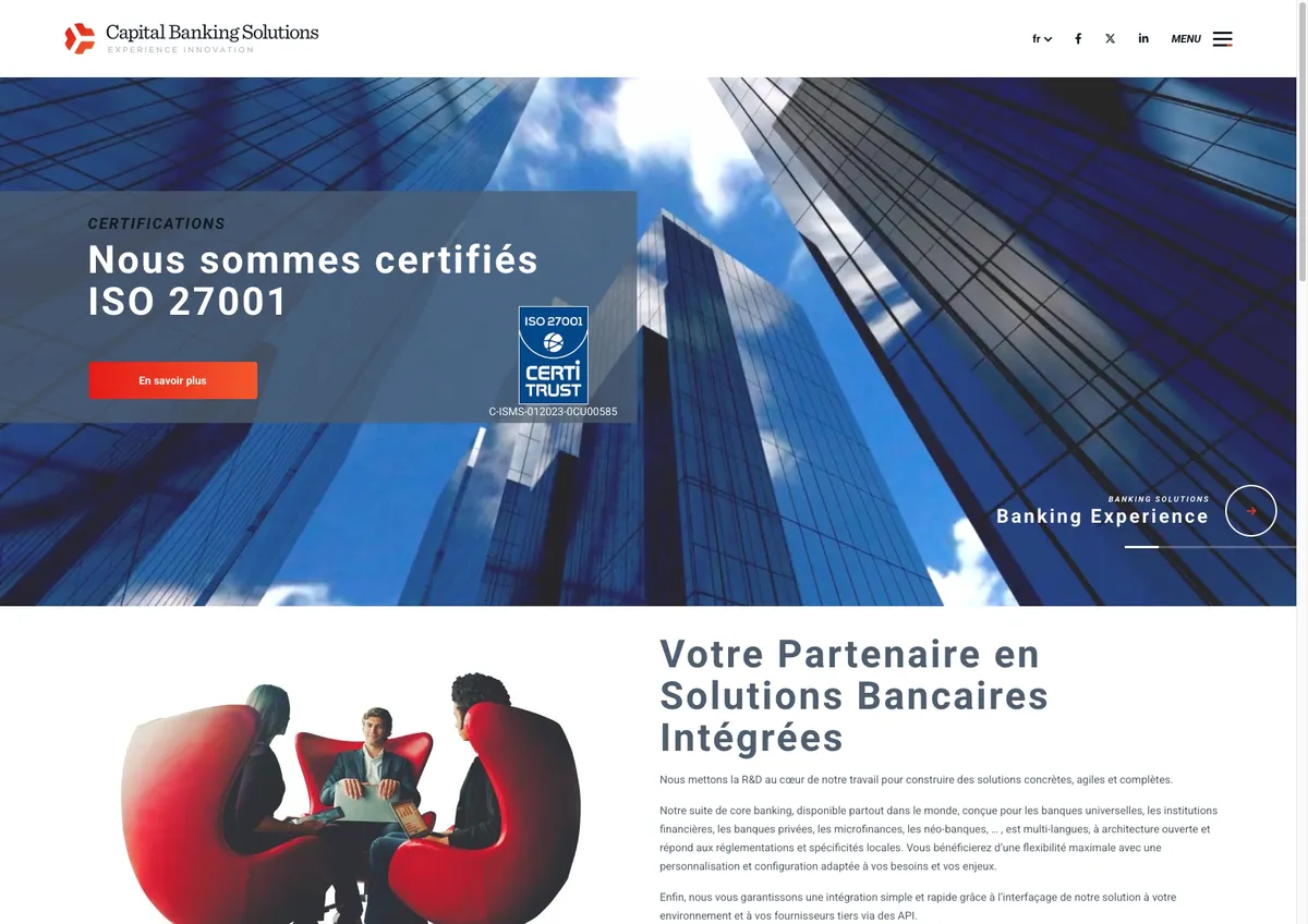CAPITAL BANKING SOLUTIONS Paris: éditeur de logiciels: Présentation de l'entreprise